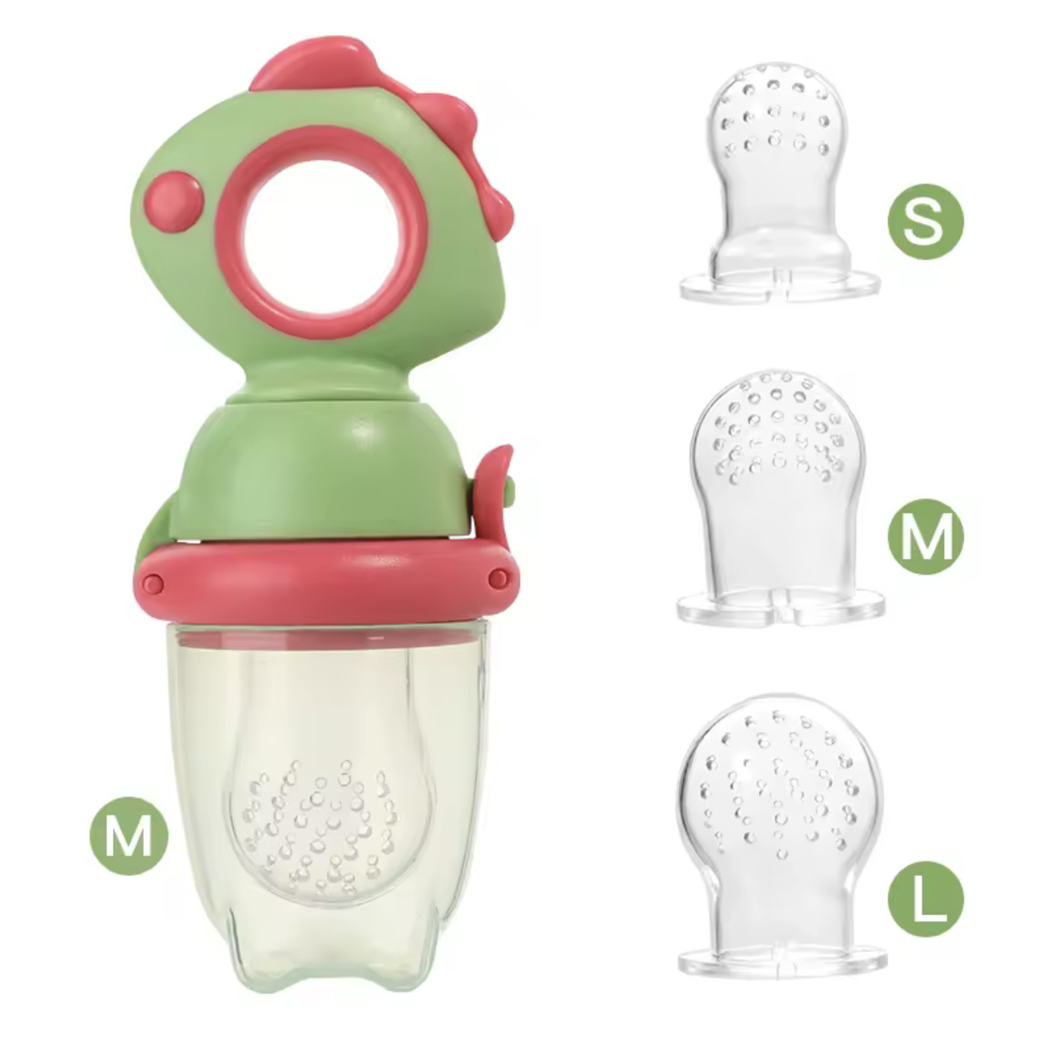 Rotating Push-type Food Grade Silicone Fruit and Vegetable Feeder For Infants Baby, Dinosaur Shape Toddlers Supplementary Food