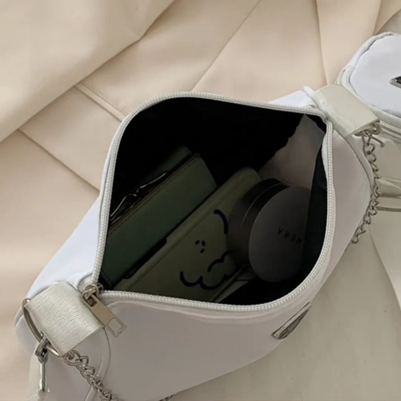 Simple And Stylish Ladies' Small Satchel，Lightweight Causal Handbag Set ，Solid Color Nylon Shoulder Bag ， Joker Trend Slung Bag