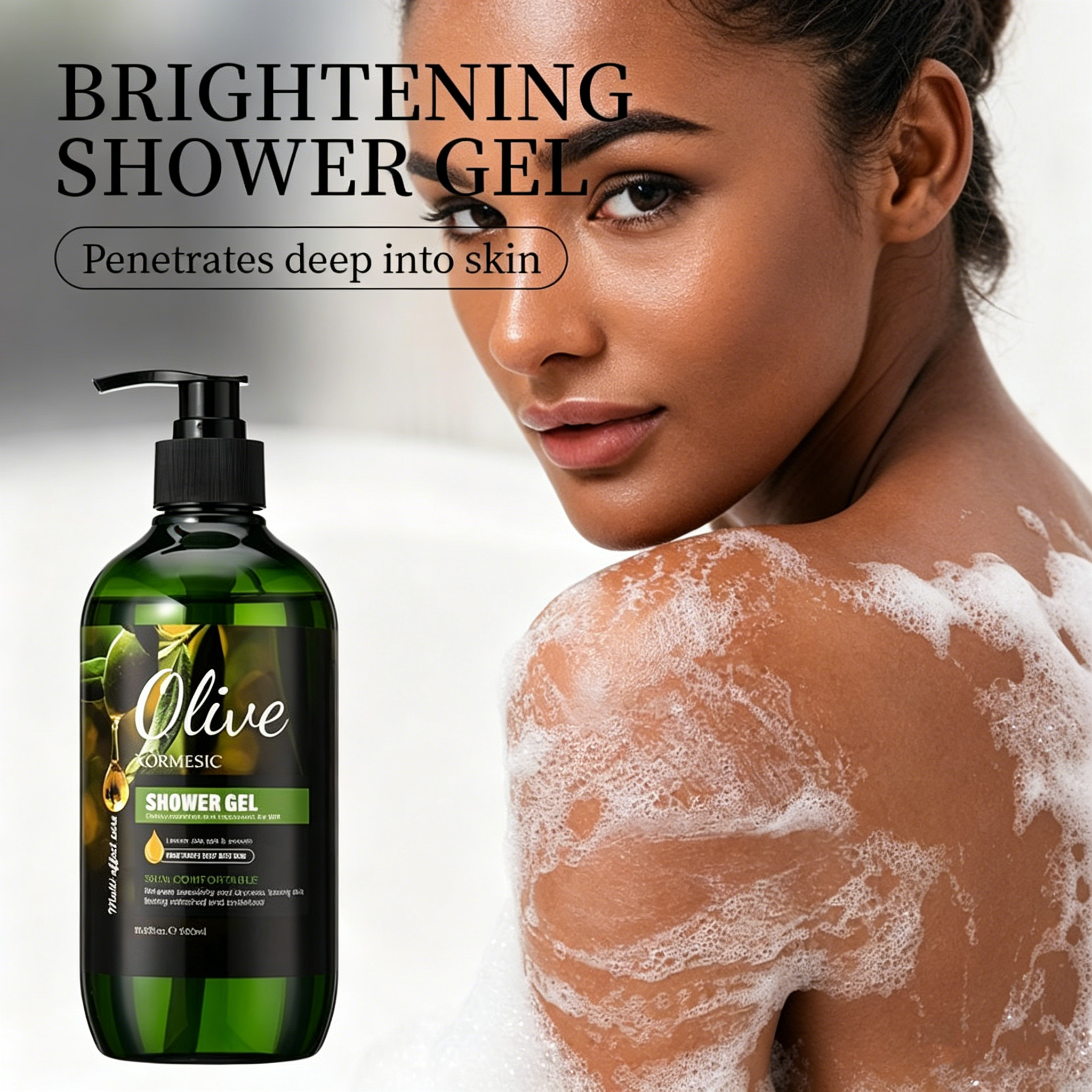 4PCS Olive Repair Hair Care & Body Set – Includes Deep Conditioning Hair Mask, Softening Shampoo, Moisturizing Shower Gel & Nourishing Body Lotion for All Hair and Skin Types