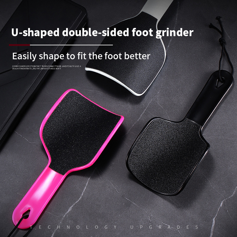 Large-sized U-shaped sandpaper foot exfoliating tool - Dead skin and callus remover for feet, foot stone grinding device, foot board for household use, for trimming and smoothing the heel of the foot.
