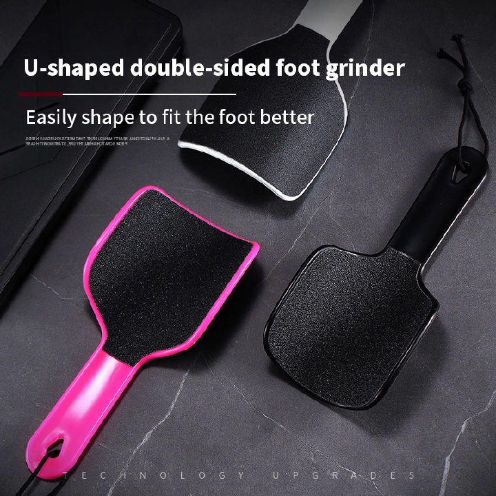 Large-sized U-shaped sandpaper foot exfoliating tool - Dead skin and callus remover for feet, foot stone grinding device, foot board for household use, for trimming and smoothing the heel of the foot.