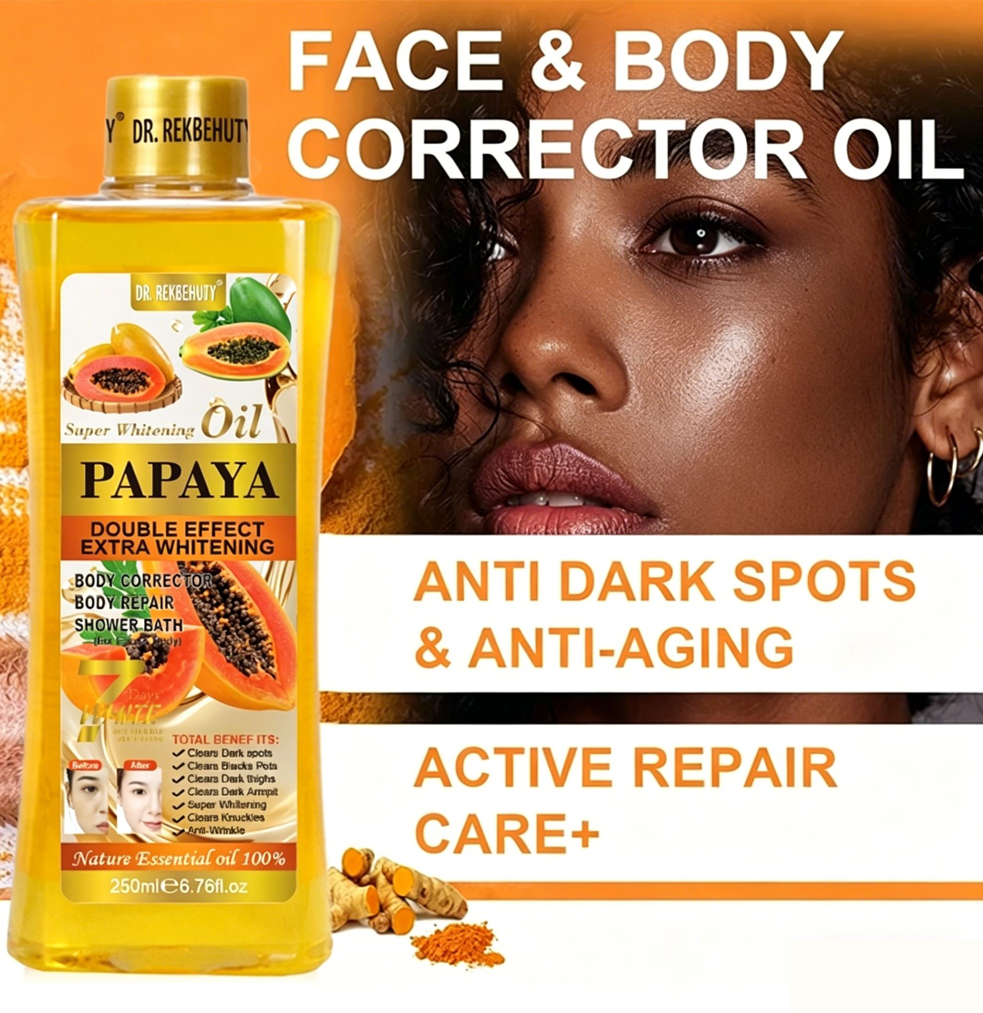 Turmeric oil essential oil massage cream for moisturizing skin, facial and body care SPA to enhance and nourish skin. 250ml bottle