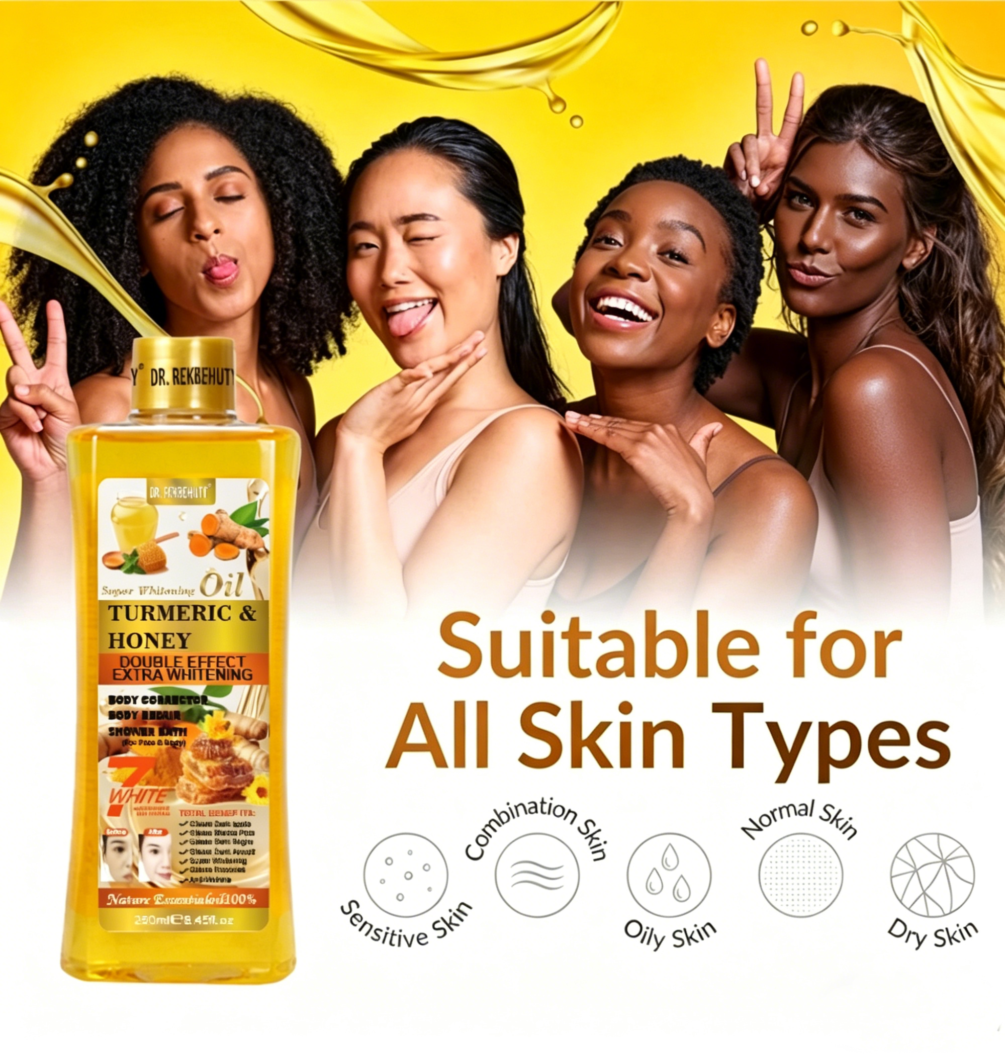 Turmeric oil essential oil massage cream for moisturizing skin, facial and body care SPA to enhance and nourish skin. 250ml bottle