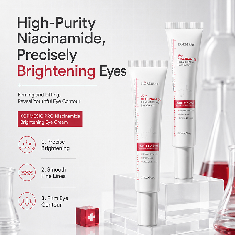 KORMESIC PRO Brightening Eye Cream with 99.9% Pure Niacinamide, Retinol, and Adenosine – Intense Hydration, Fine Line Repair, Firming & Elasticity Boost.