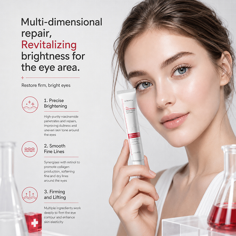 KORMESIC PRO Brightening Eye Cream with 99.9% Pure Niacinamide, Retinol, and Adenosine – Intense Hydration, Fine Line Repair, Firming & Elasticity Boost.