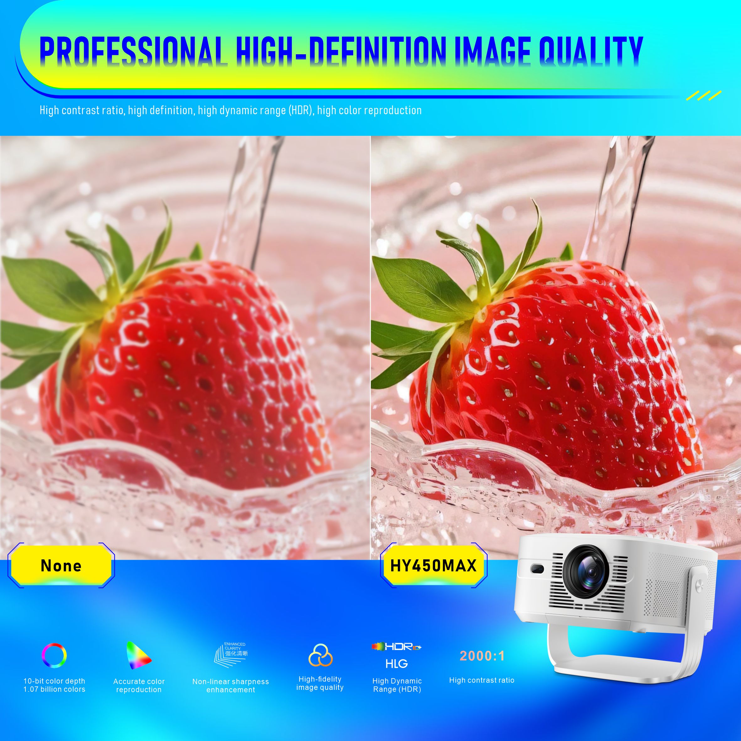 2026 JAVAID 800 ANSI Lumens Smart Projector Auto Focus Auto Keystone Android 14 WiFi6 Bluetooth 5.4 Home Theater Projector