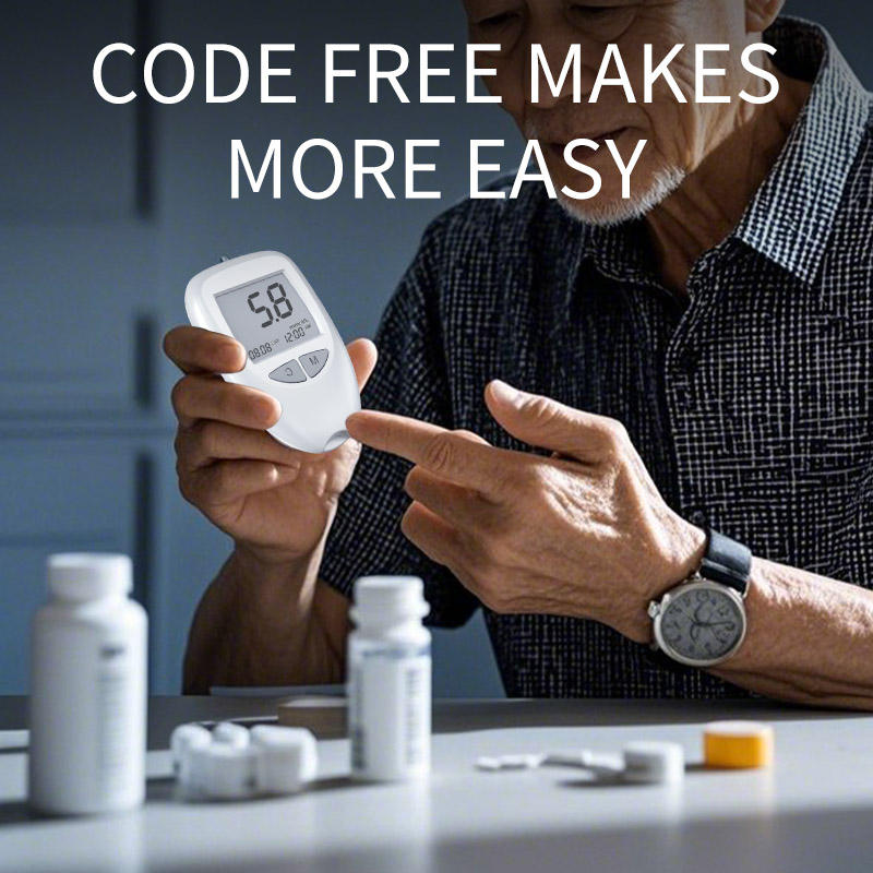Smart Blood Glucose Meter , Glucometer Blood Sugar Monitor Blood Glucose Test Machine ,with 50 Test Strips, 50 Lancets & Blood Collection Pen，For Diabetes Home