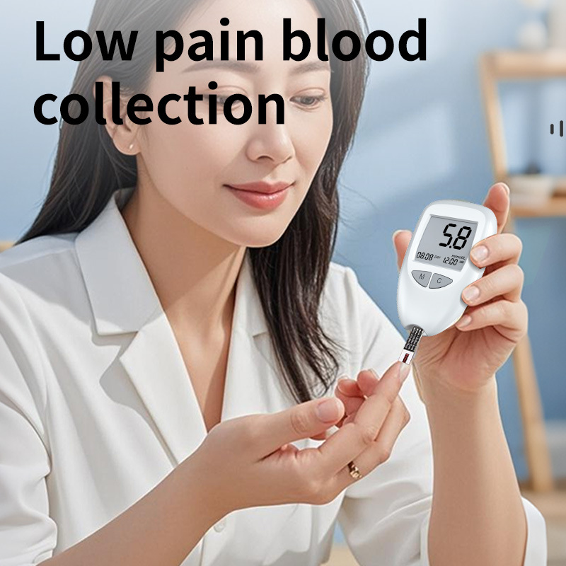 Smart Blood Glucose Meter , Glucometer Blood Sugar Monitor Blood Glucose Test Machine ,with 50 Test Strips, 50 Lancets & Blood Collection Pen，For Diabetes Home