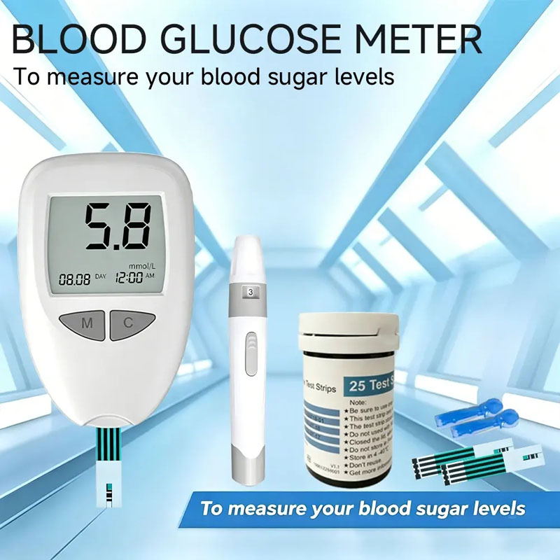 Smart Blood Glucose Meter , Glucometer Blood Sugar Monitor Blood Glucose Test Machine ,with 50 Test Strips, 50 Lancets & Blood Collection Pen，For Diabetes Home