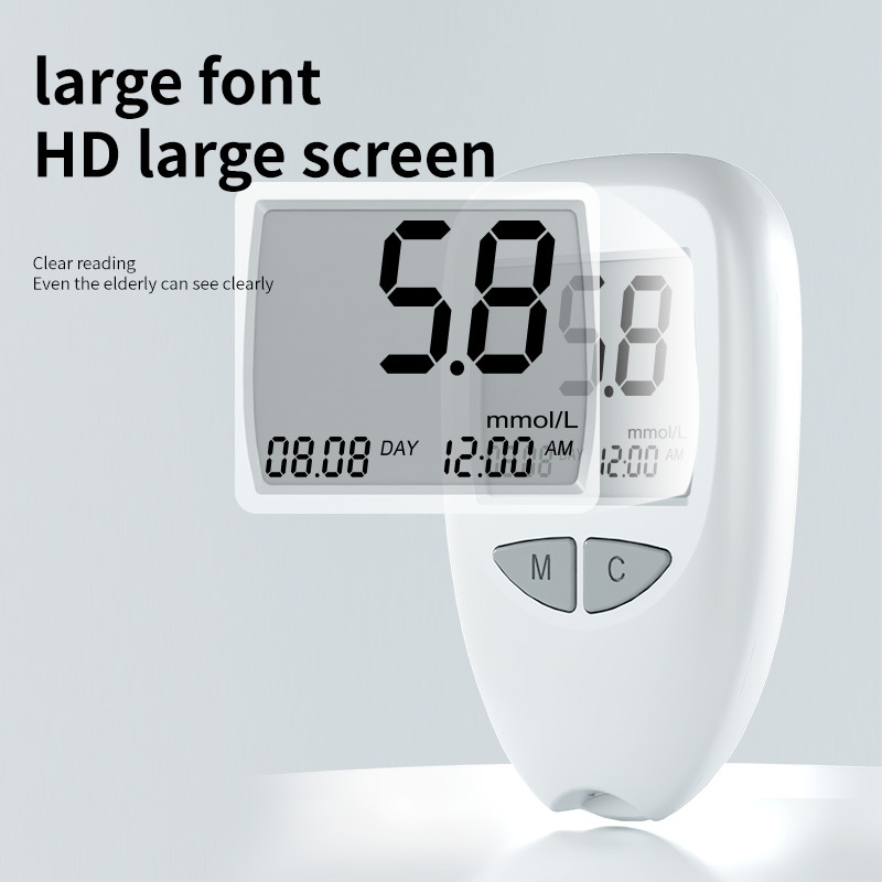Smart Blood Glucose Meter , Glucometer Blood Sugar Monitor Blood Glucose Test Machine ,with 50 Test Strips, 50 Lancets & Blood Collection Pen，For Diabetes Home