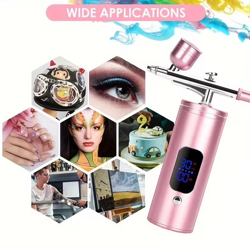 Airbrush kit,Airbrush for Nails,Airbrush Spray Gun with Air Compressor Kit,High Pressure Airbrush for Nails Art, Painting,Handheld Paint Airbrush Gun ,Cake Decor, Cookie, Mode, Makeup, Barber
