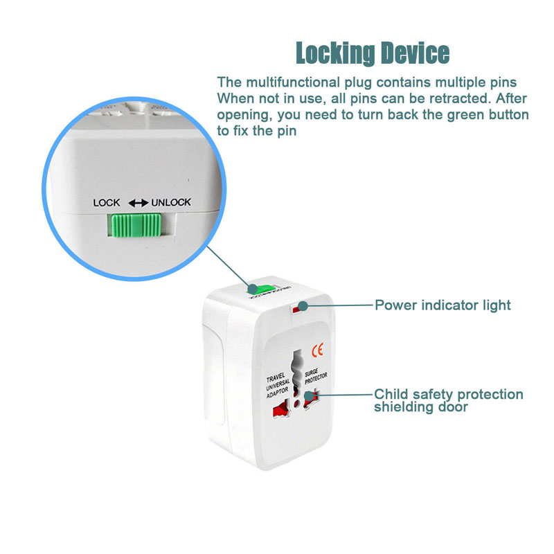 Travel adapter socket multi plug Ac portable socket plug universal adapter ac 220-250V