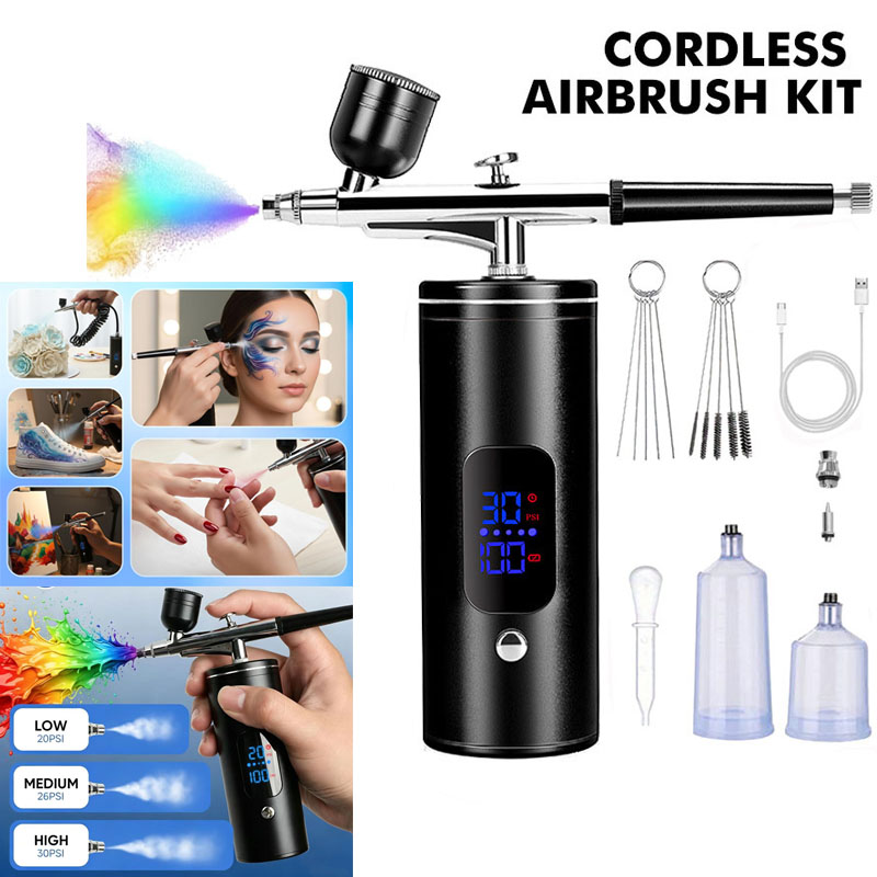 Airbrush kit,Airbrush for Nails,Airbrush Spray Gun with Air Compressor Kit,High Pressure Airbrush for Nails Art, Painting,Handheld Paint Airbrush Gun ,Cake Decor, Cookie, Mode, Makeup, Barber