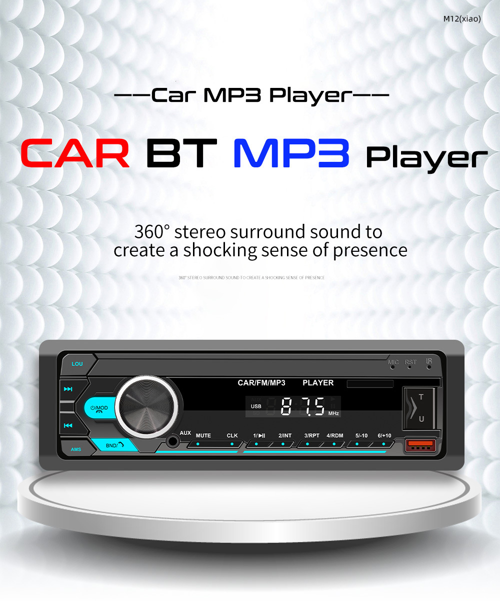Car Stereo Radio Bluetooth 5.0, Car MP3 Player Radio With Bluetooth Hands-Free Calling, Car Radio Dual USB, Voice Assistant & App Control, Supports FM/MP3/WMA/FLAC/AUX/TF FM 87.5~108MHz