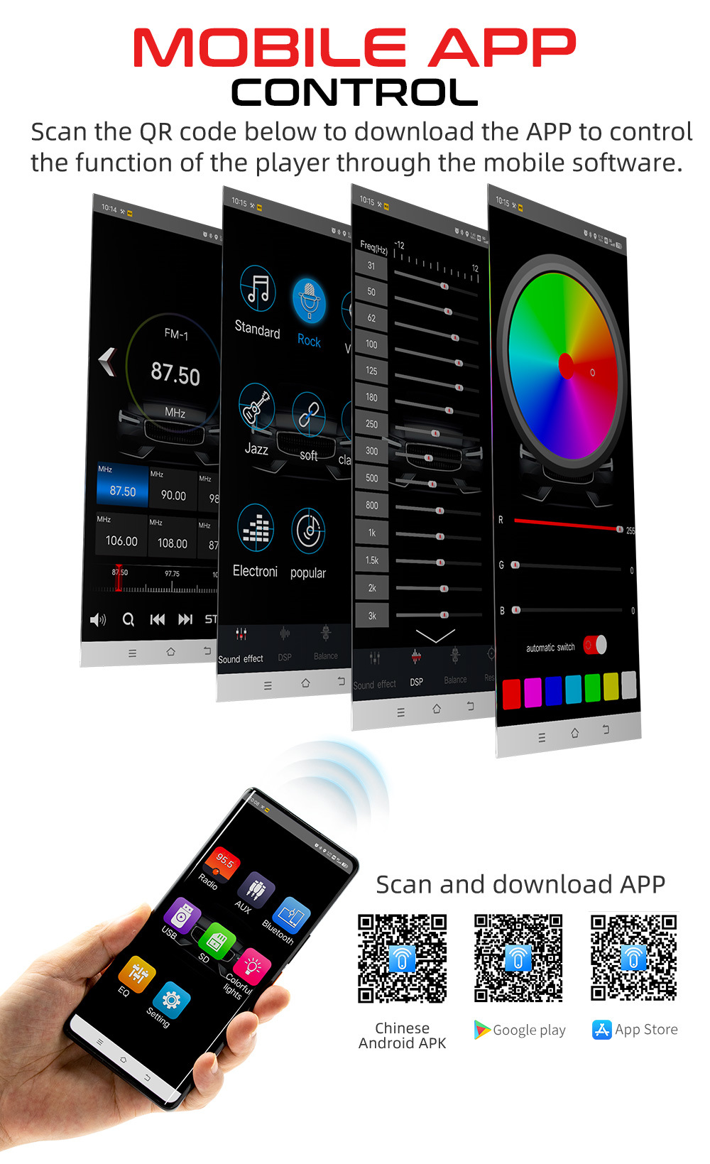Car Stereo Radio Bluetooth 5.0, Car MP3 Player Radio With Bluetooth Hands-Free Calling, Car Radio Dual USB, Voice Assistant & App Control, Supports FM/MP3/WMA/FLAC/AUX/TF FM 87.5~108MHz