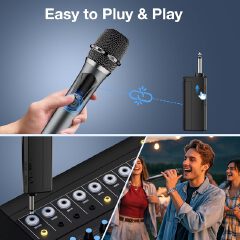 One To Four Wireless Microphone Universal, Suitable For Speaker Amplifiers, Home Karaoke, Entertainment, Stage Ktv，Rechargeable