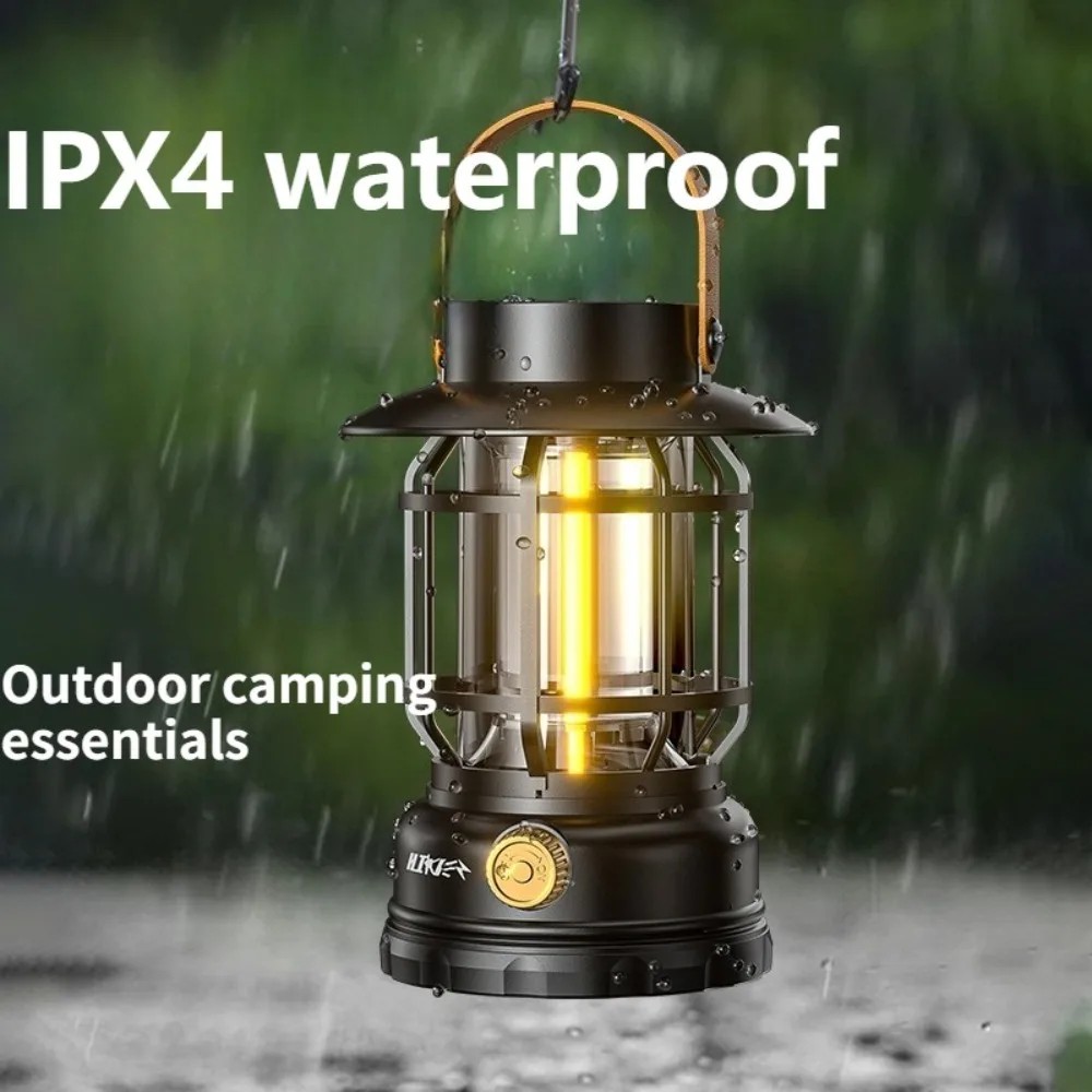 USB Recharge LED Light Retro Solar Lamp Portable Camping Indoor Emergency Lighting Outdoor Waterproof Lighting Garden Street Path Lawn Lamp