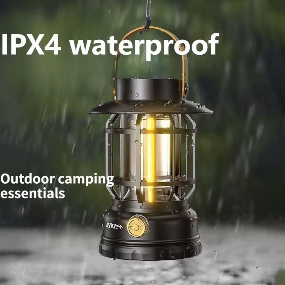 USB Recharge LED Light Retro Solar Lamp Portable Camping Indoor Emergency Lighting Outdoor Waterproof Lighting Garden Street Path Lawn Lamp