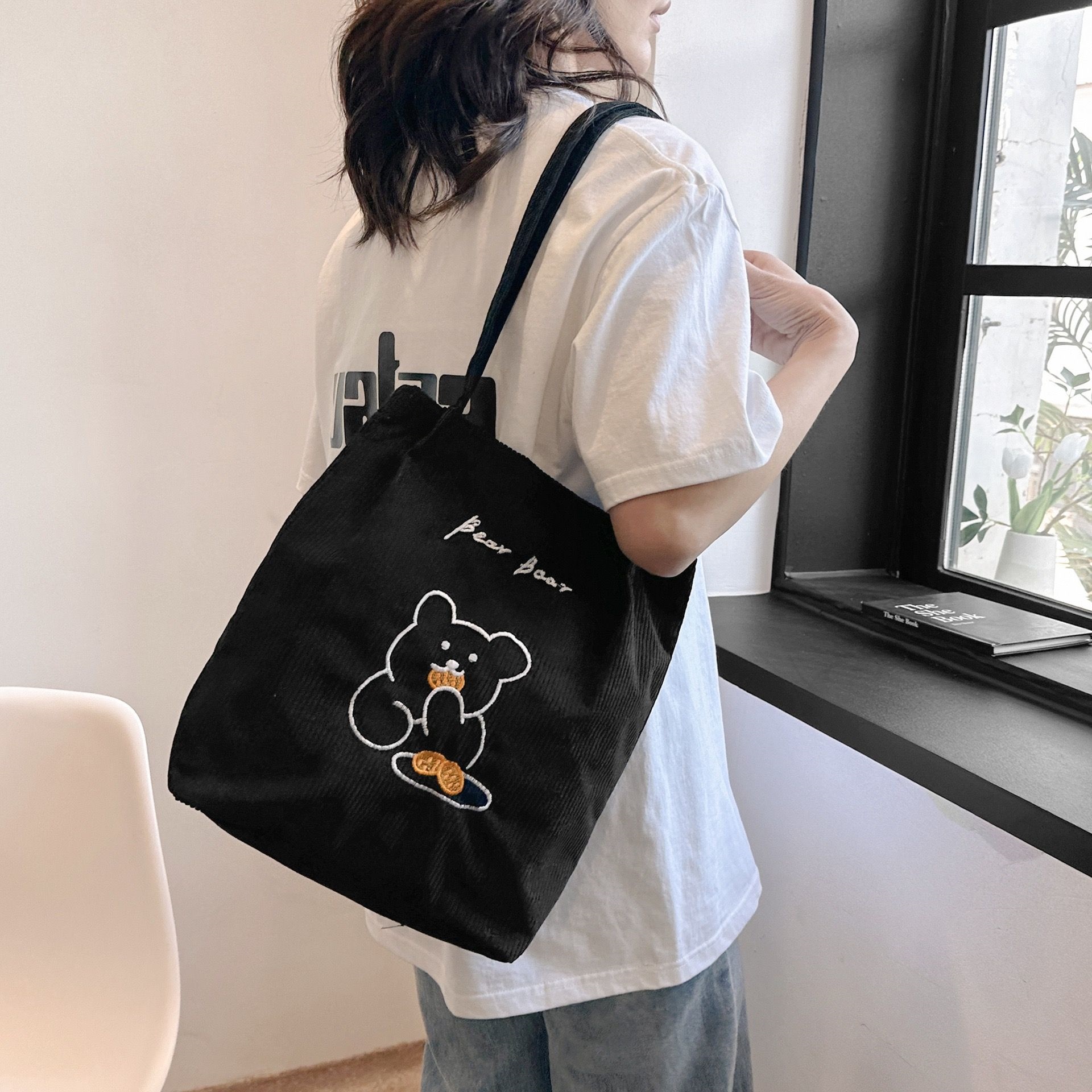 New Arrivals Women'S Bag Tote Bags Large Capacity Art Simple Personality All-In-One Shoulder Bag  Handbags Corduroy Canvas Storage Bag