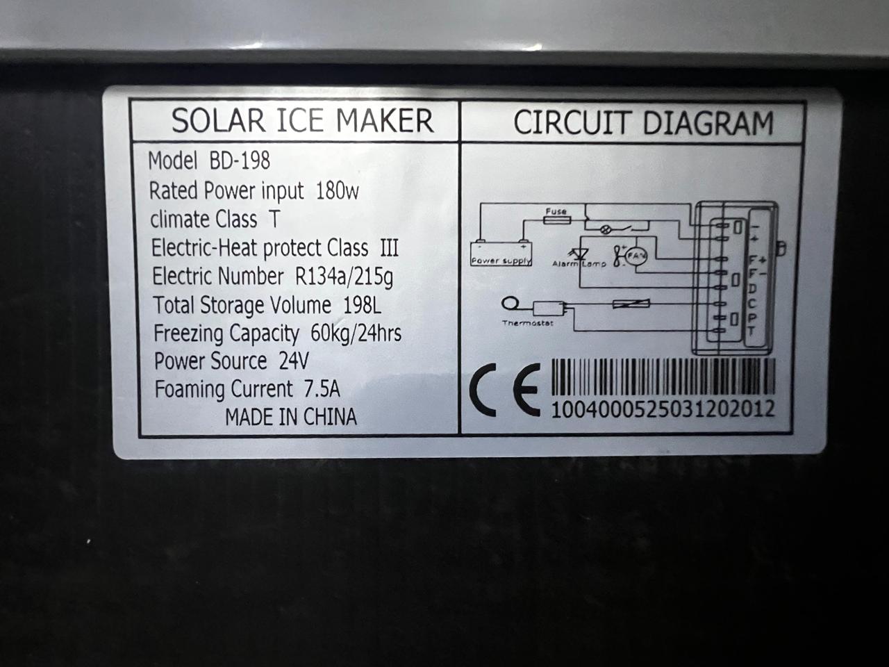 Solarpex 180W DC 198 Litres Solar Fridge Ice Maker – 12V/24V Energy Saving Upright Freezer