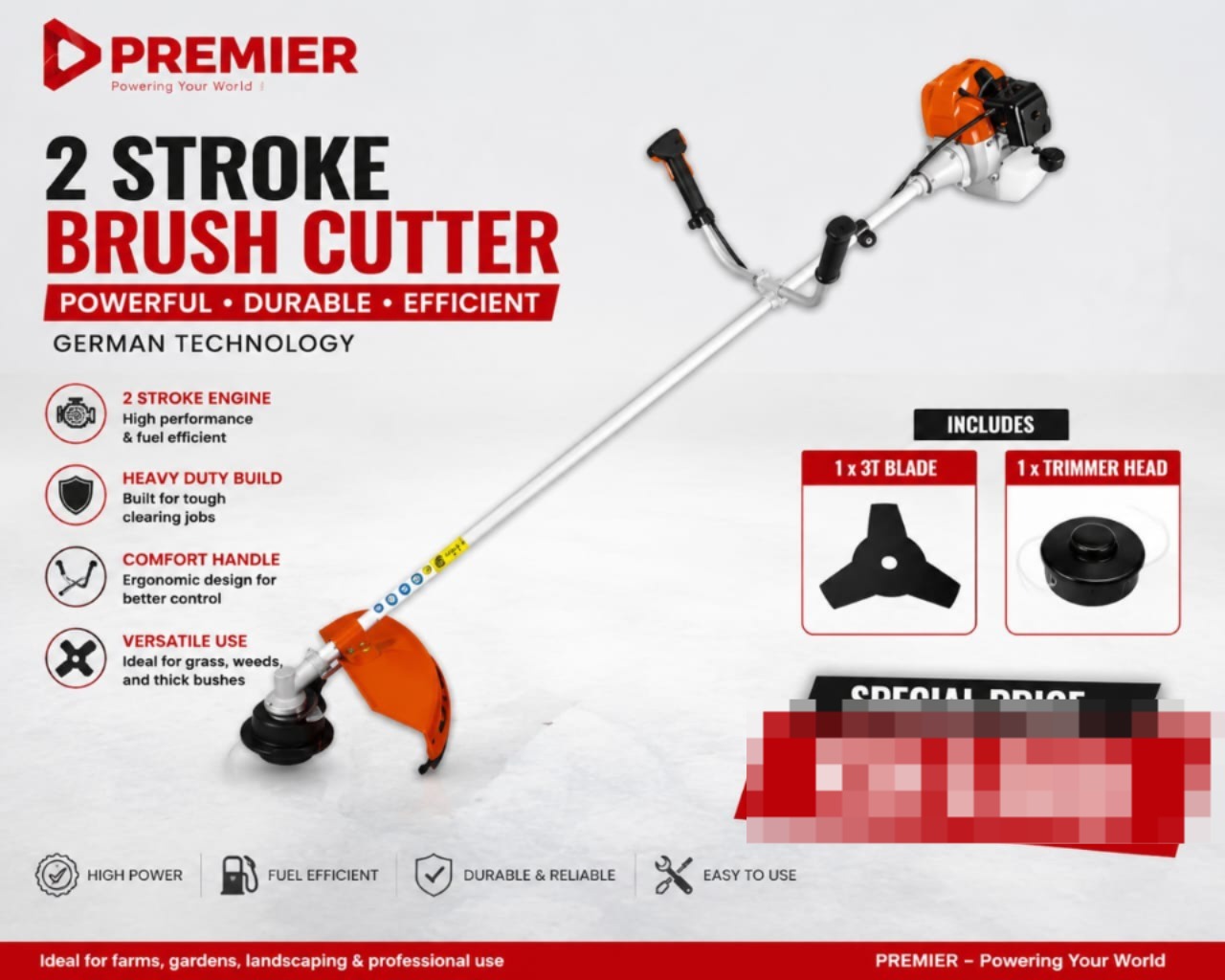 2 Stroke Brush Cutter – Powerful Grass Cutting & Clearing Machine for Farming & Landscaping