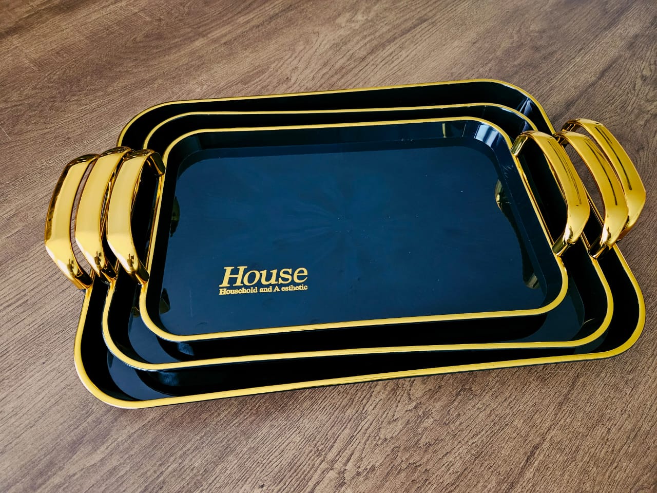 💎 3-Pc Premium Clear Acrylic Breakfast Tray Set | Elegant Nesting Serving Trays with Handles ✨