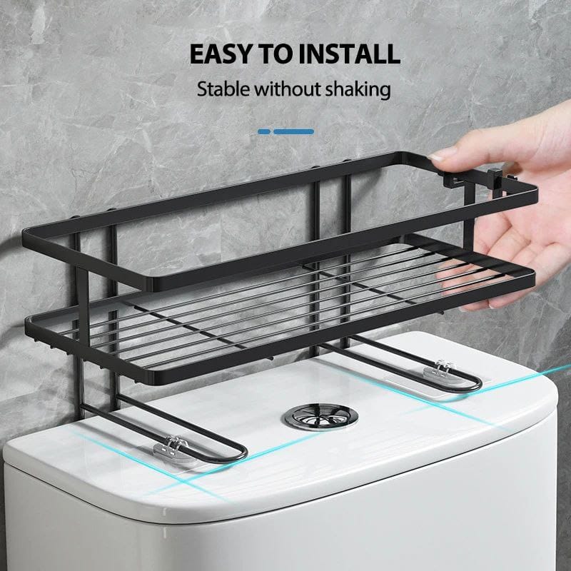 Single-Layer Over-the-Toilet Storage Rack 🚽 Minimalist Space-Saving Bathroom Organizer Shelf | Durable Metal Frame for Toiletries & Decor | Easy-Install Stability for Small Bathrooms & Washrooms ✨
