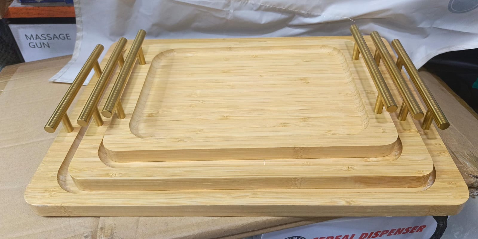 3-Piece Nesting Wooden Serving Tray Set 🪵⚡