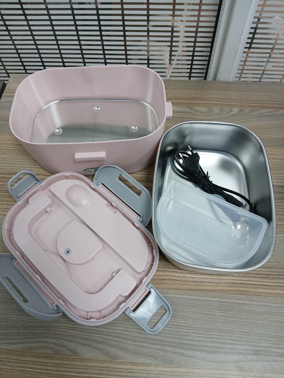 1pc Portable Electric Self-Heating Lunch Box with Removable 304 Stainless Steel Container 🍱