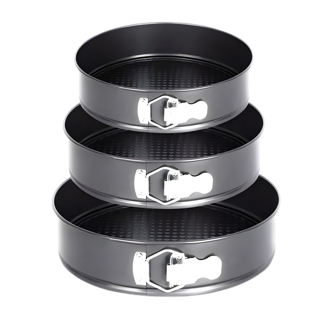 🎂 Professional 3-Piece Non-Stick Round Baking Tin Set | Precision Baking for Every Occasion ✨