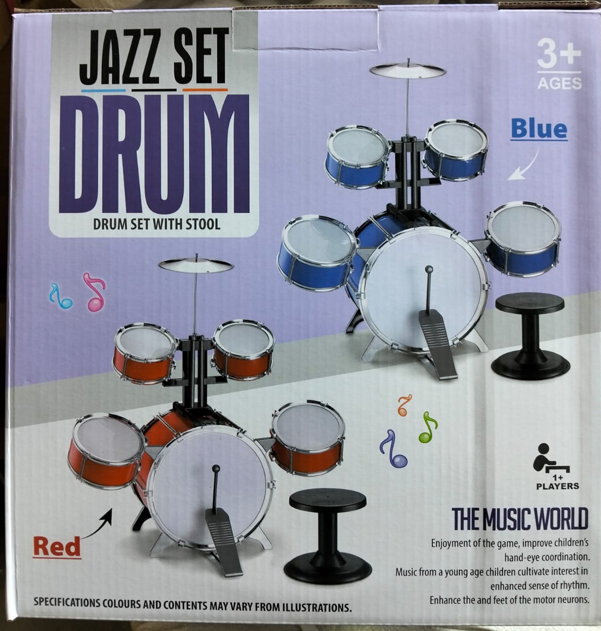 Kids Jazz Drum Set with Stool - 5-Piece Musical Toy Drumkit with Bass Drum, Toms, Cymbal & Foot Pedal 🔥🥁