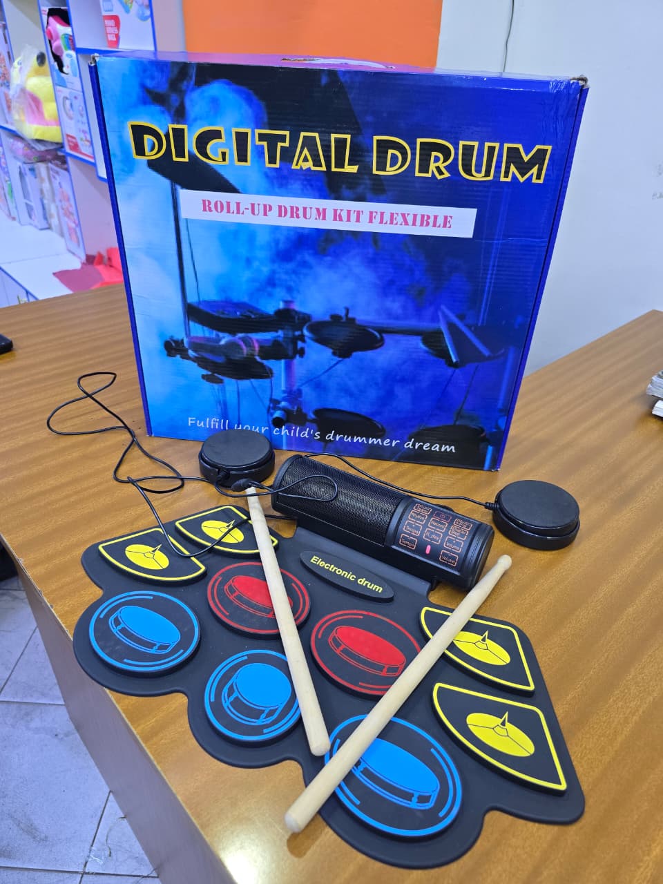 "Digital Drum" Flexible Roll-Up Electronic Drum Kit – Portable Music Practice Pad with Drumsticks 🥁✨