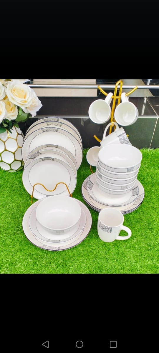 🔥 SPECIAL PRICE OFFER 🔥 - A 24pcs beautiful dinner sets  6plates , 6 side plate ,  6bowls and 6 cups at affordable price and of very high quality
