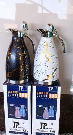 1pc Jamespot 2.0L Marble Black And White Vacuum Thermal Coffee Jug ☕