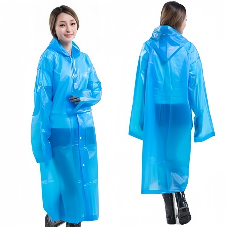 Reusable EVA  Non-disposable Thickened Frosted Waterproof Adult Men Women Children Integrated Semi-transparent Hiking Raincoat