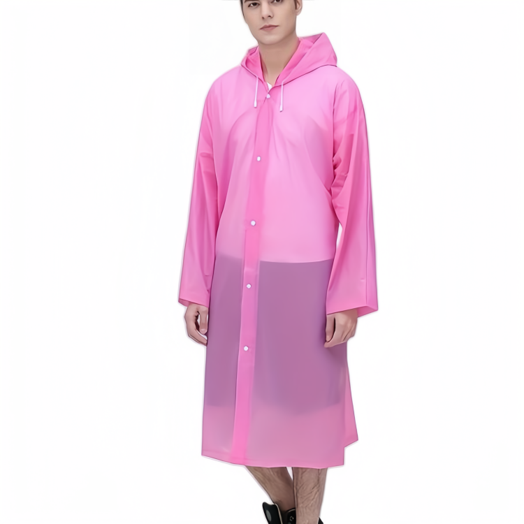 Reusable EVA  Non-disposable Thickened Frosted Waterproof Adult Men Women Children Integrated Semi-transparent Hiking Raincoat
