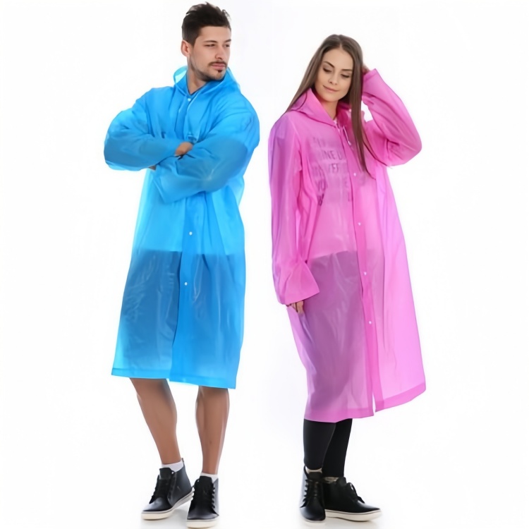 Reusable EVA  Non-disposable Thickened Frosted Waterproof Adult Men Women Children Integrated Semi-transparent Hiking Raincoat