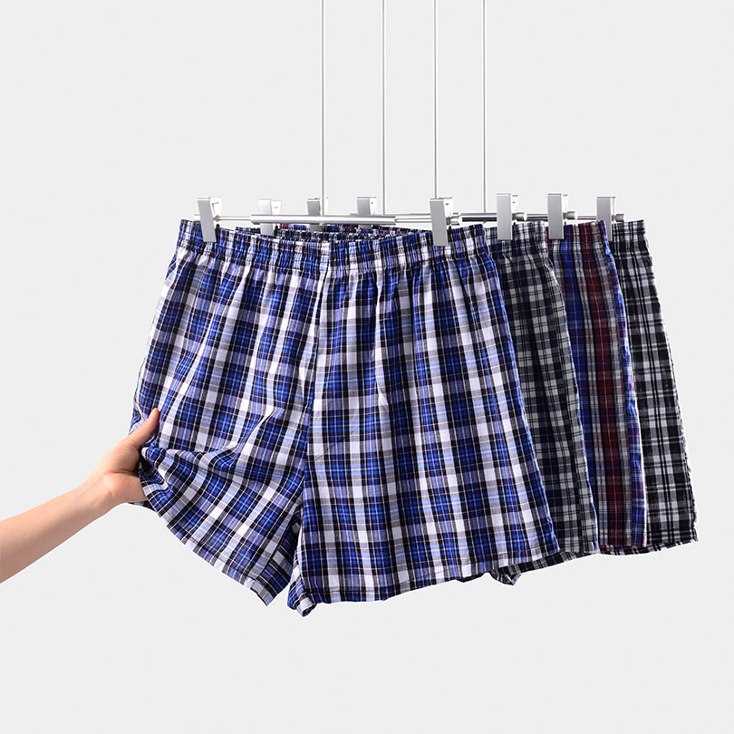 6Pcs,4pc,3ps Finest Quality Pure Cotton Checked Men's Boxers Very Comfortable Plaid Men Underwear.