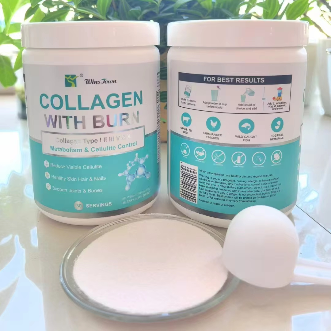 Collagen with Burn Multi Collagen Powder with Fat-Burning Support Types I, II, III, V, X + Hyaluronic Acid
