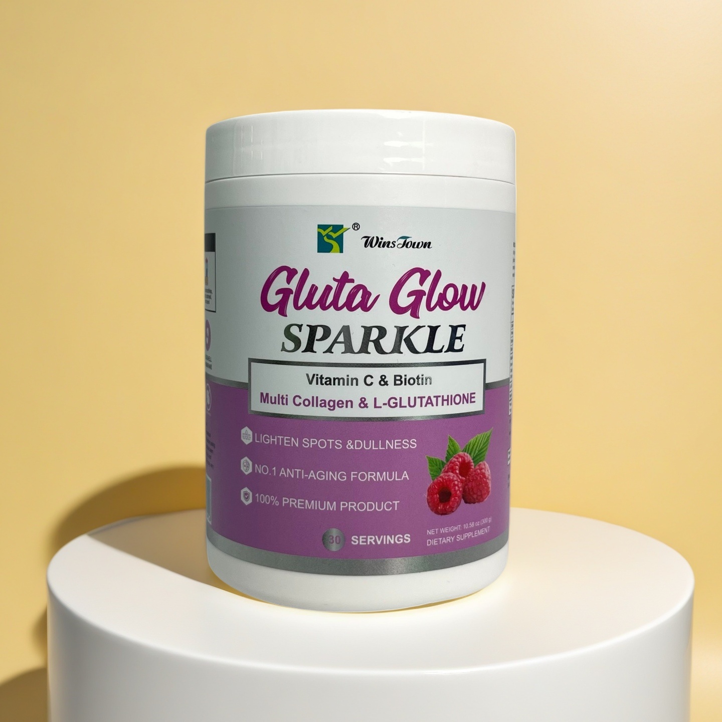 Gluta Glow Sparkle Skin Brightening Collagen Powder With Product Natural Organic Pure Premium Professional Wellness Healthy Top Grade