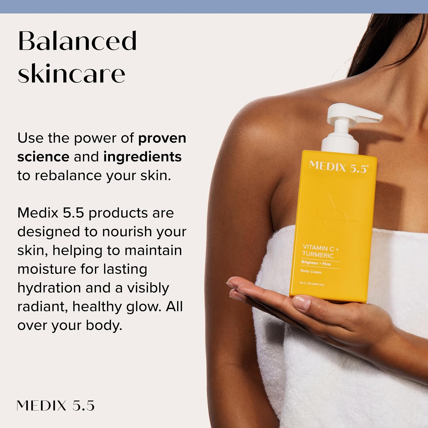 MEDIX 5.5 Vitamin C+ turmeric Cream Face & Body Lotion Moisturizer | Anti Aging Skin Care Firming & Brightening Cream Diminishes The Look Of Uneven Skin Tone, Age Spots, & Sun Damaged Dry Skin 444ml