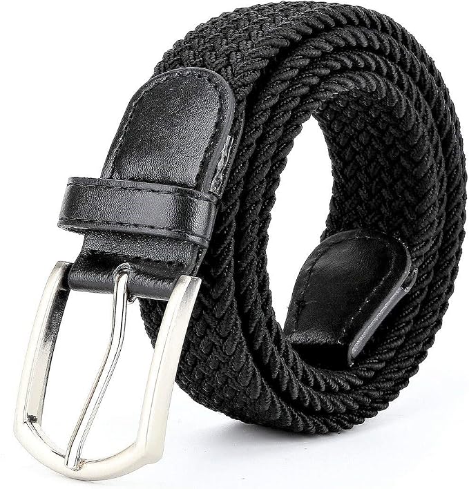 Men's Belt Woven Elastic Belt Casual Braided Waist Belt Outdoor Sports Men Belt Universal Women Belt Light Comfortable Multifunctional Climbing Work Jeans Suit Pants Trousers Braid Roller Belts