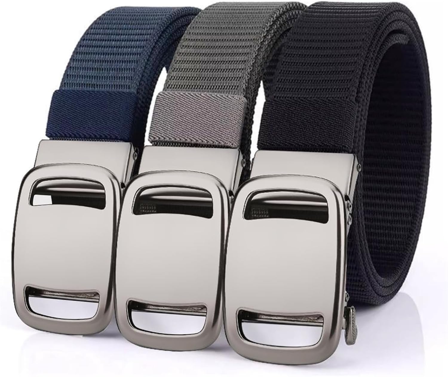 New Arrivals Men's Belt Automatic Metal Buckle Nylon Webbing Outdoor Work Tactical Belt Toothless Automatic Buckle Casual Sports Canvas Belts Military Training Pants Belt For Men High Quality Nylon S