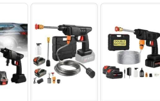 🎯 BEST VALUE OFFER 🎯 - A 1 pc Wireless Car Wash Spray Gun Machine with Portable Lithium Battery With 2 batteries at affordable price and of very high quality