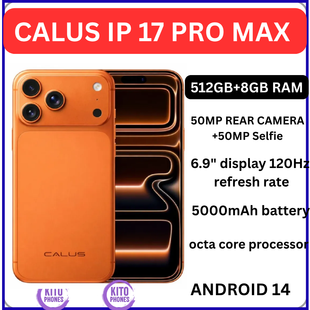 NEW ARRIVAL! CALUS IP 17 PRO MAX, 512GB ROM + 8GB RAM, 50MP REAR CAMERA, 50MP SELFIE, 5G SUPERFAST NETWORK SPEED, 6.9 DISPLAY, ANDROID 14, 5000 MAH BATTERY 1 YR WARRANTY +FREE GIFTS FOR YOU
