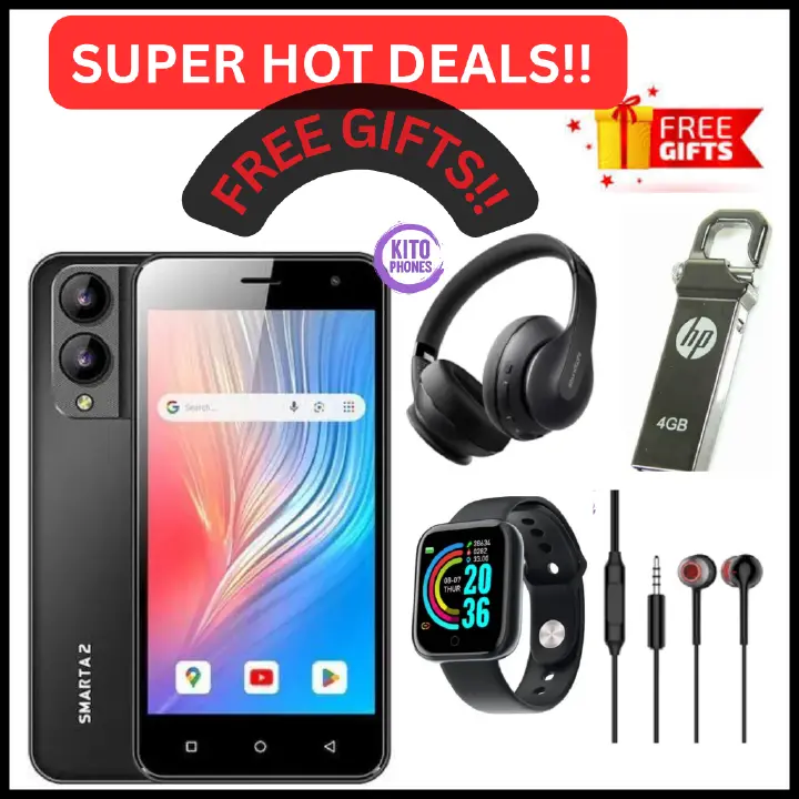 LIMITED DISCOUNT !!!! BRAND NEW Safaricom Neon Smarta 2 – 5.5" Display, 2GB RAM + 32GB ROM, Octa-Core, 8MP Rear Camera, 5MP Front Camera, 3000mAh Battery, Dual SIM Android 10 Smartphone [New Arrivals)