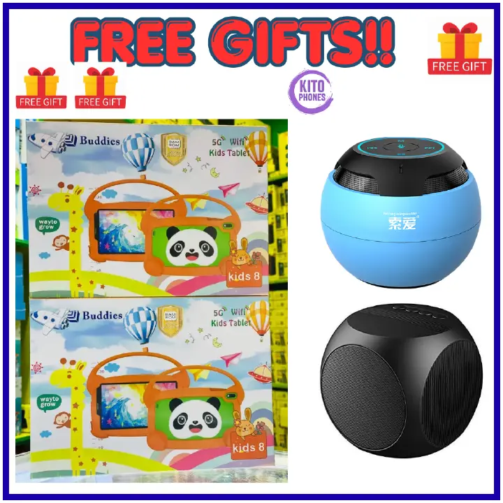 NEW ARRIVALS!! BUDDIES KIDS 8 STUDY 5G WIFI TABLETS RAM 8GB,ROM 256GB With BOTH SIM CARD SLOT AND MEMORY CARD SLOT+FREE GIFTS