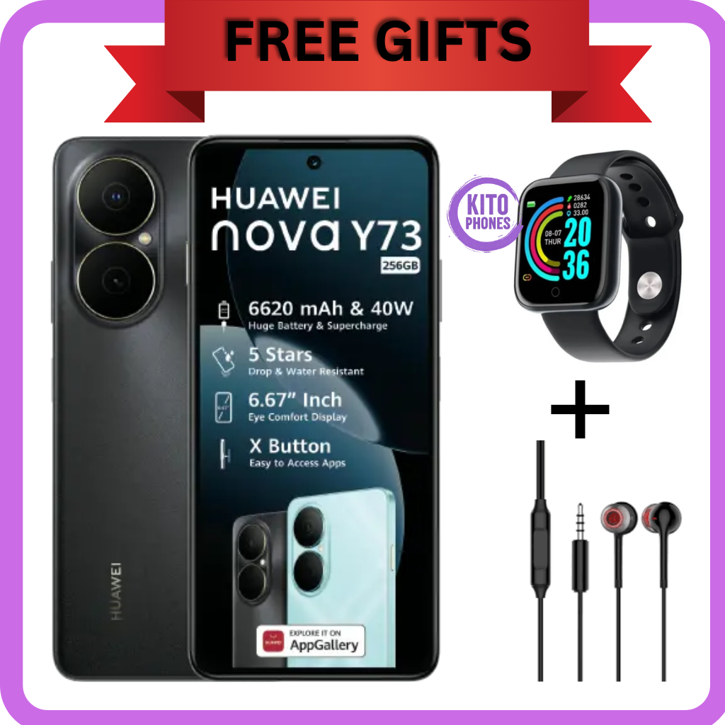{BRAND NEW} HUAWEI NOVA Y73, 8GB RAM +256GB ROM, WATER AND DUST RESISTANT,TURBO CHARGING, 6.67 DISPLAY, 6620mAh BATTERY CAPACITY 50mp +8mp wide SIDE FINGERPRINT SMARTPHONE+ FREE GIFTS JUST FOR YOU