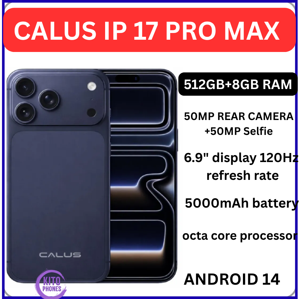 NEW ARRIVAL! CALUS IP 17 PRO MAX, 512GB ROM + 8GB RAM, 50MP REAR CAMERA, 50MP SELFIE, 5G SUPERFAST NETWORK SPEED, 6.9 DISPLAY, ANDROID 14, 5000 MAH BATTERY 1 YR WARRANTY +FREE GIFTS FOR YOU