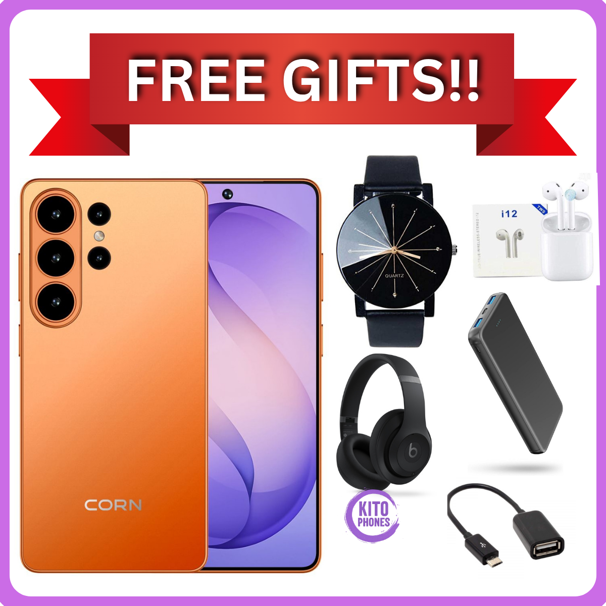 CORN Classy S26 Ultra 64gb storage 5GB( 2+3GB EXTENDED RAM) 5000MAh REAL battery 6.6"HD+ screen DISPLAY Fingerprint Type C 13mp ULTRA CAMERA + 8mp selfie Dual sim ANDROID SMARTPHONE+FREE GIFTS FOR YOU